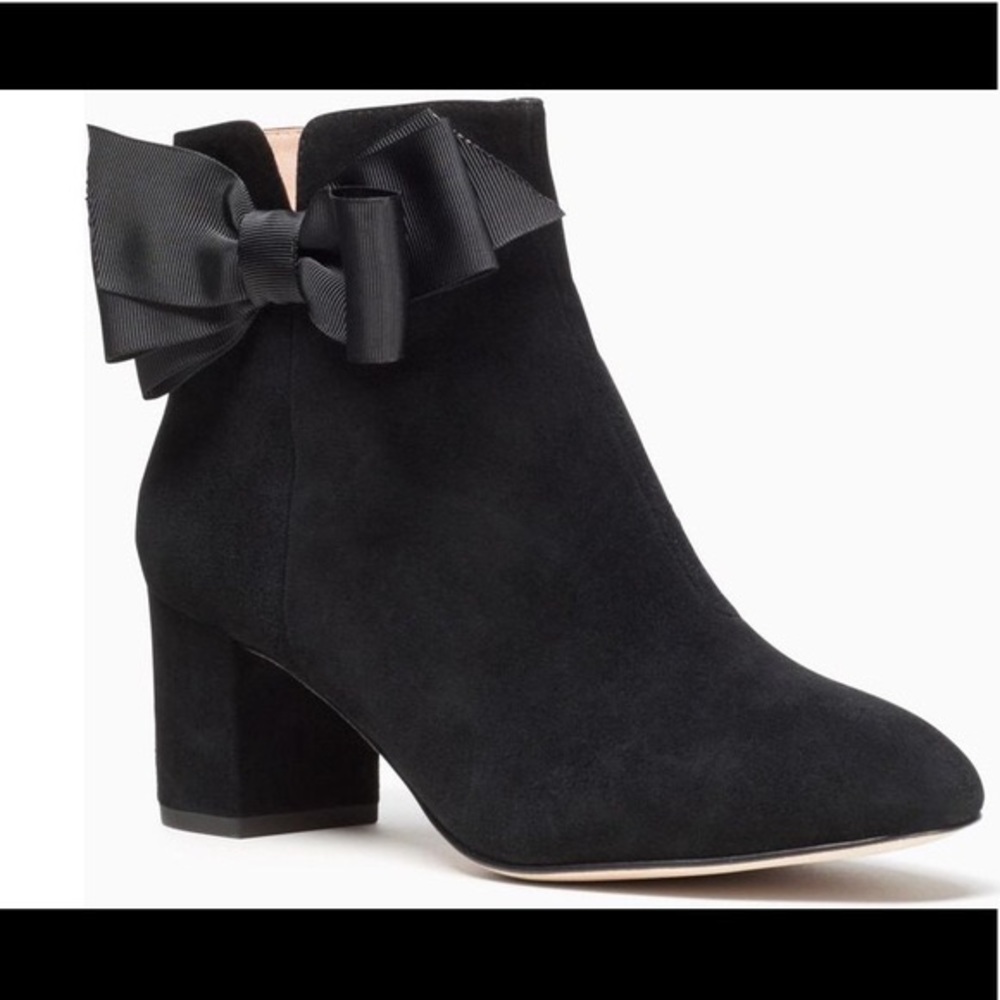 Bow black boots kate spade